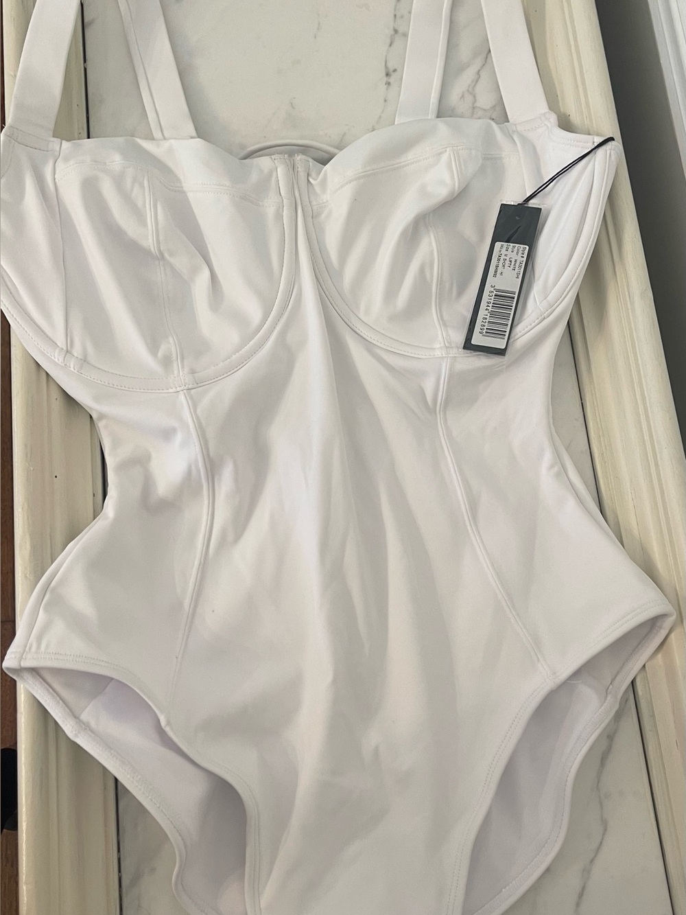 TA3 Viral Waist Sculpting Snatching One-Piece White Lifty Swimsuit